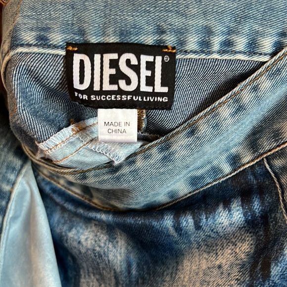 Diesel O’Datura Trompe l'oeil wrap skirt in satin - Picture 11 of 11